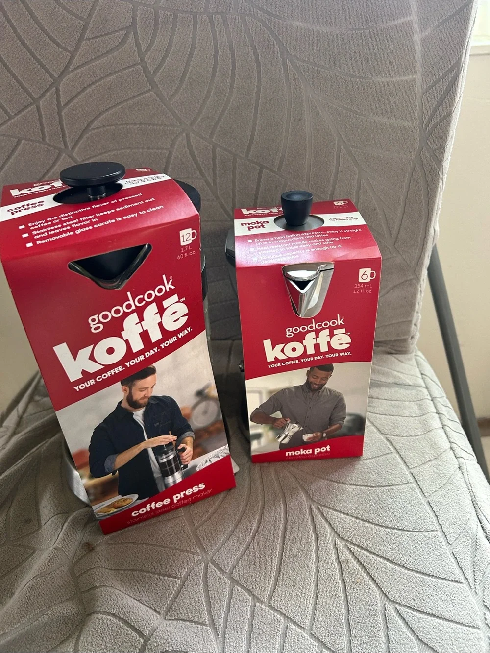 Koffe Coffee Press and Moka pot Maker - Red